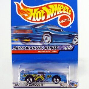 Hot Wheels Mustang Cobra #039 Speed Blaster Series 3 of 4 Blue Die-Cast Car 2000